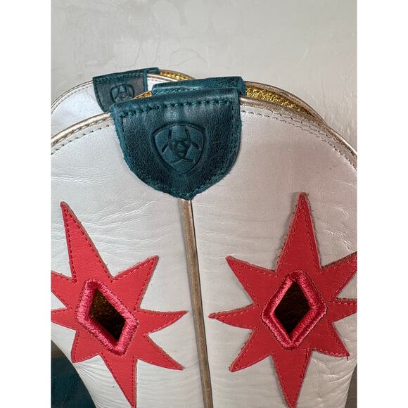 Ariat Starlight Western Boots Turquoise/Pearly White Star Accent Womens 8 NWT - Picture 4 of 10